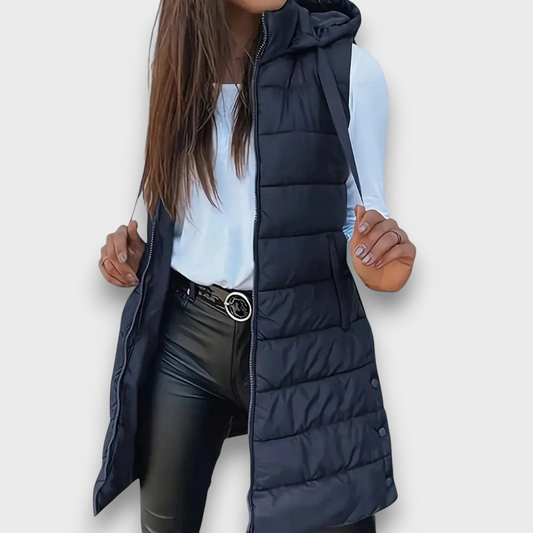 Kaira – Gilet matelassé sans manches à capuche décontracté