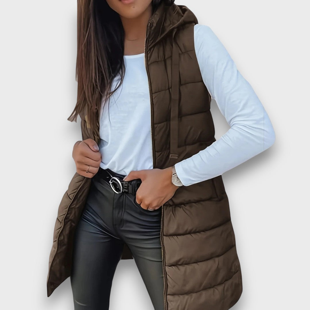 Kaira – Gilet matelassé sans manches à capuche décontracté