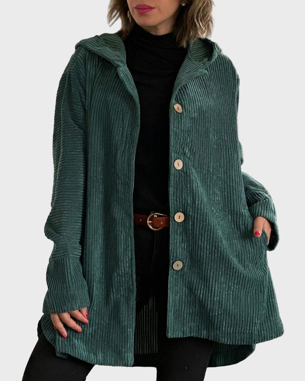 Indie | Veste à Capuche en Velours Côtelé
