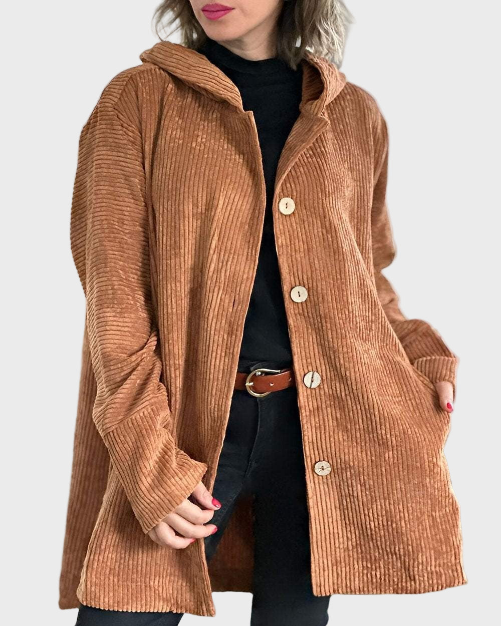 Indie | Veste à Capuche en Velours Côtelé