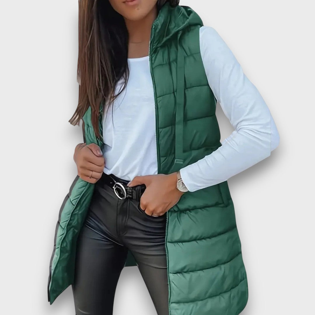 Kaira – Gilet matelassé sans manches à capuche décontracté