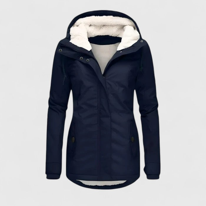 Penelope™ | Parka Imperméable à Capuche Doublée en Fleece
