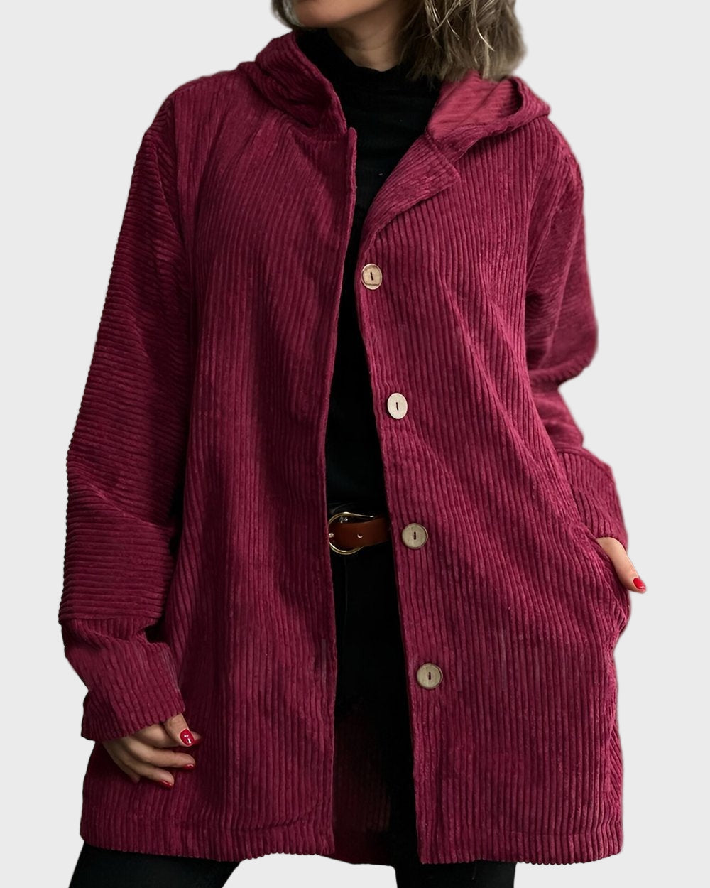 Indie | Veste à Capuche en Velours Côtelé
