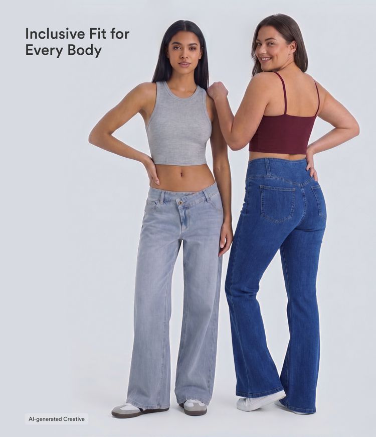 Jessica Flex™ Asymmetric Low Rise Zipper Pockets Baggy Wide Leg Washed Casual Jeans