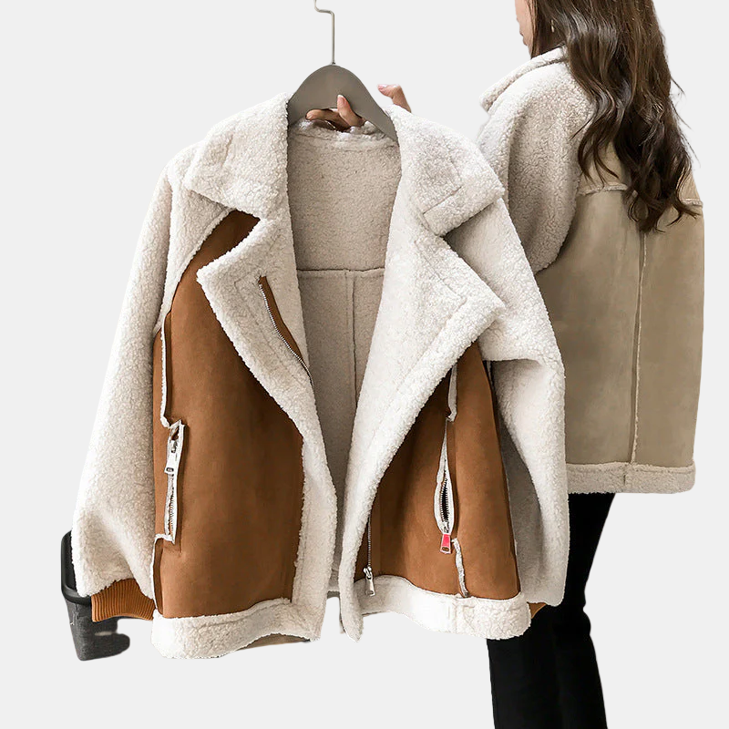 Genevieve | Veste zippée en fausse fourrure