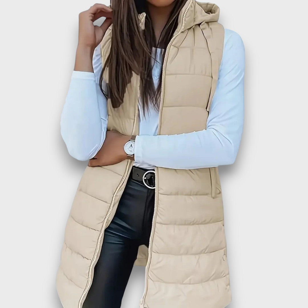 Kaira – Gilet matelassé sans manches à capuche décontracté