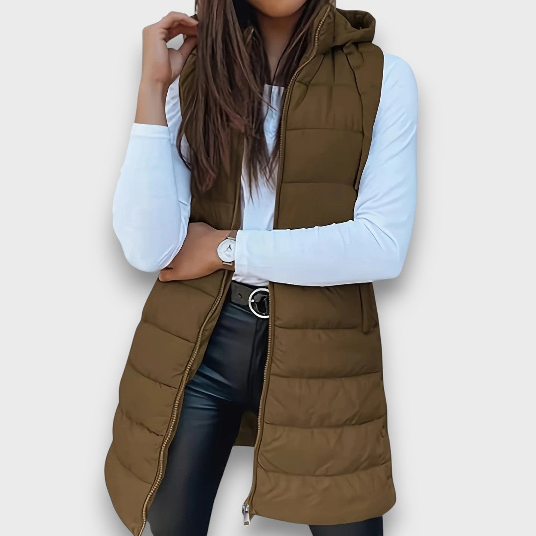 Kaira – Gilet matelassé sans manches à capuche décontracté