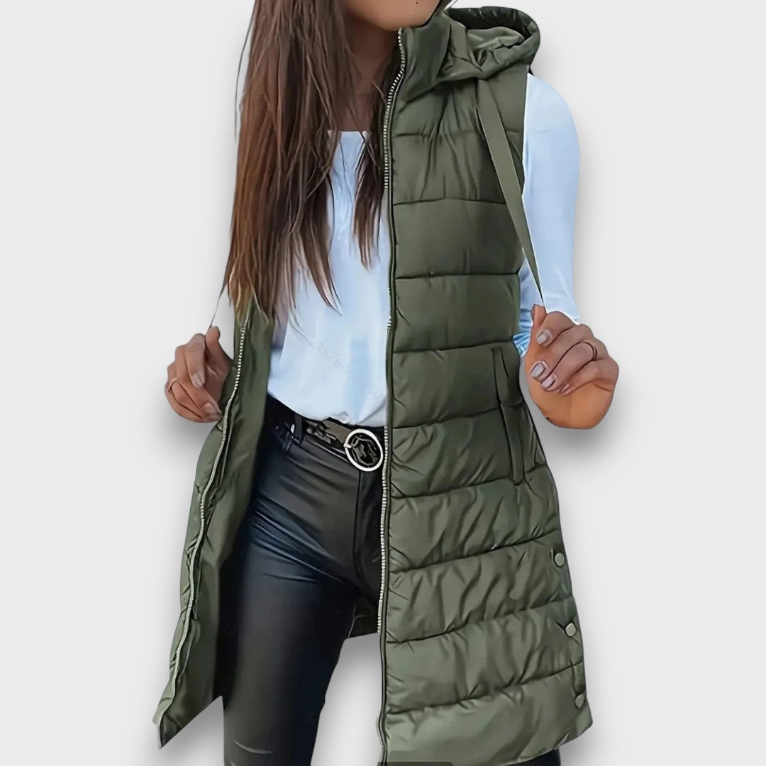 Kaira – Gilet matelassé sans manches à capuche décontracté