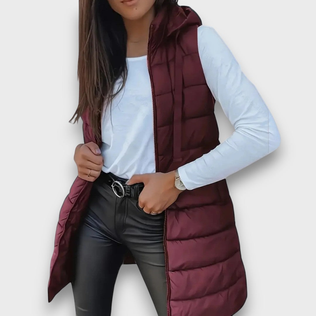 Kaira – Gilet matelassé sans manches à capuche décontracté