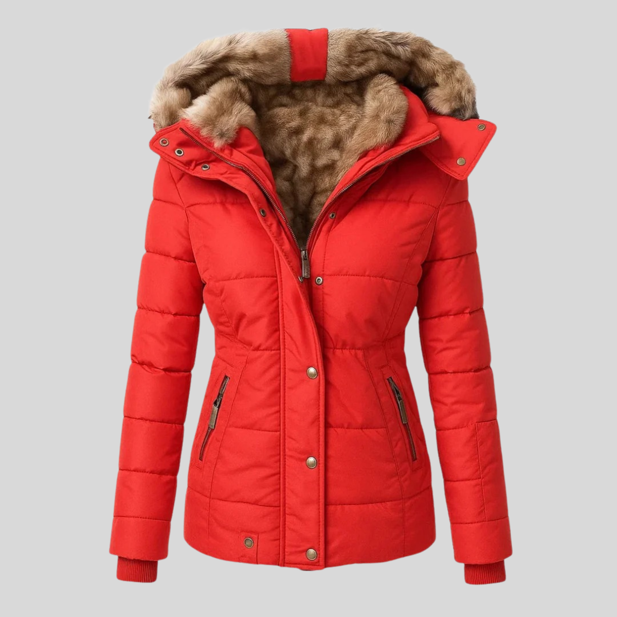 Bochra™ | Parka matelassé avec capuche en fausse fourrure