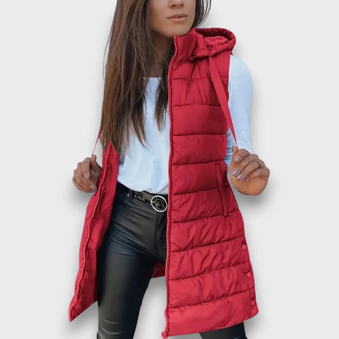 Kaira – Gilet matelassé sans manches à capuche décontracté