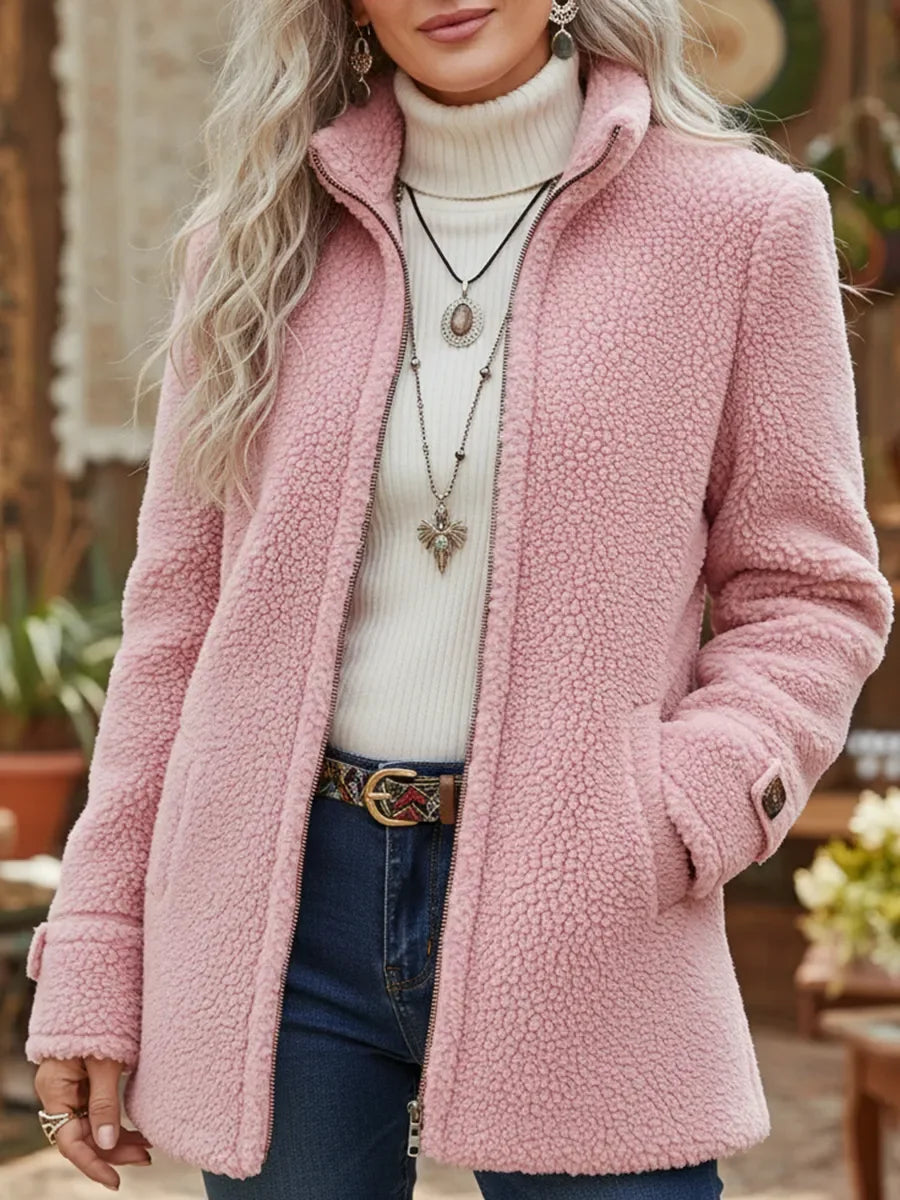 Cassandra | Veste douce et élégante à fermeture zippée