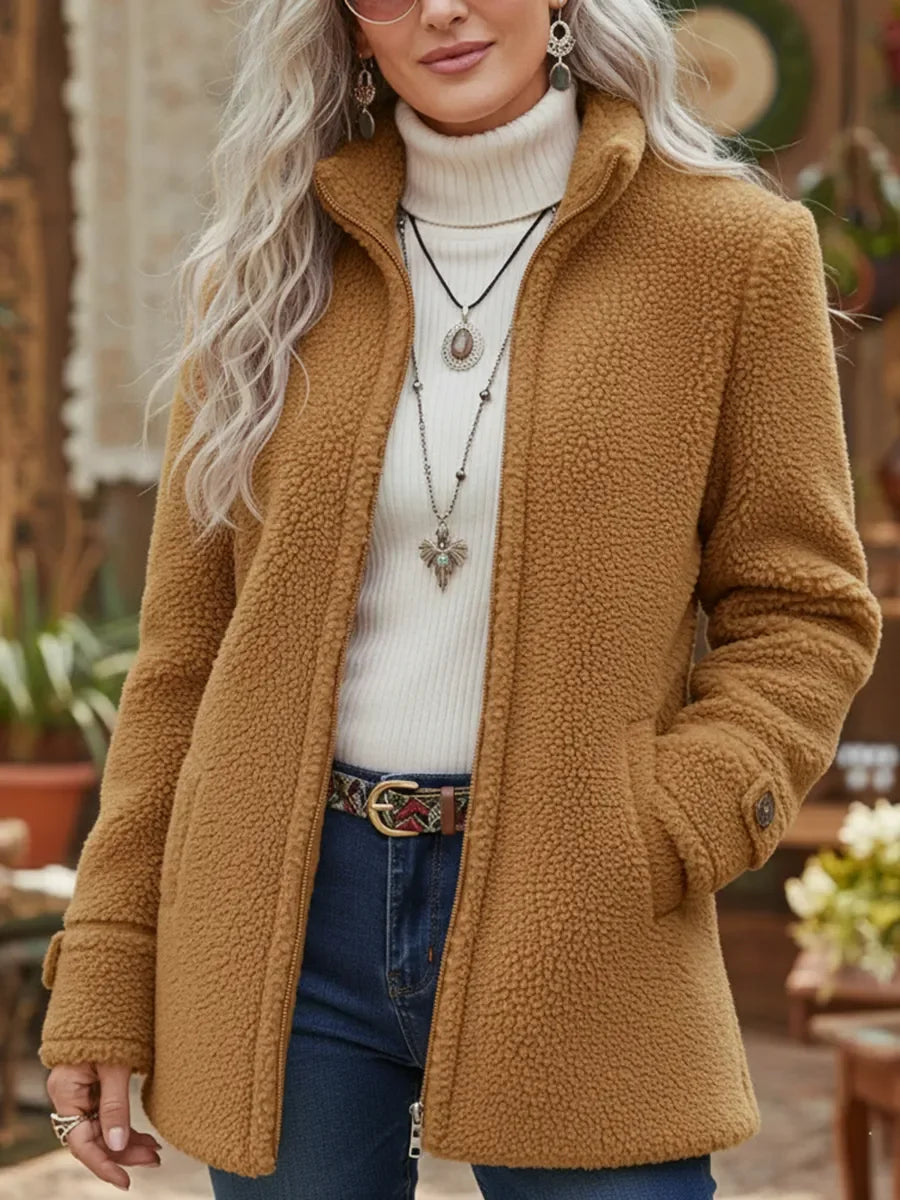 Cassandra | Veste douce et élégante à fermeture zippée