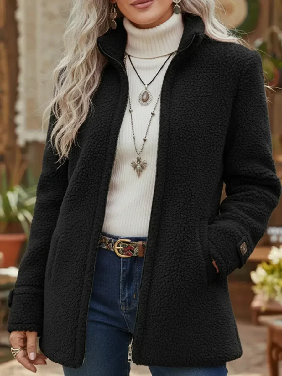 Cassandra | Veste douce et élégante à fermeture zippée