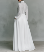 Elisa · Minimalist maxi dress with high collar