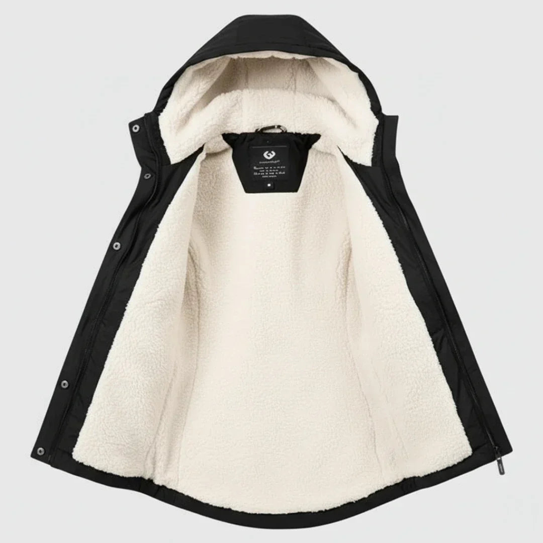 Penelope™ | Parka Imperméable à Capuche Doublée en Fleece